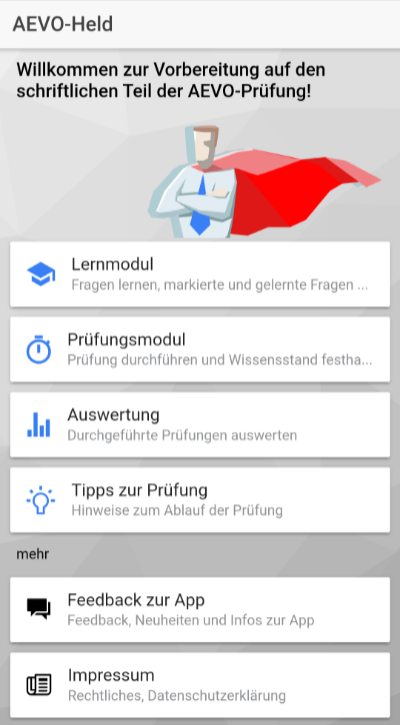 AEVO Held App Android Startseite